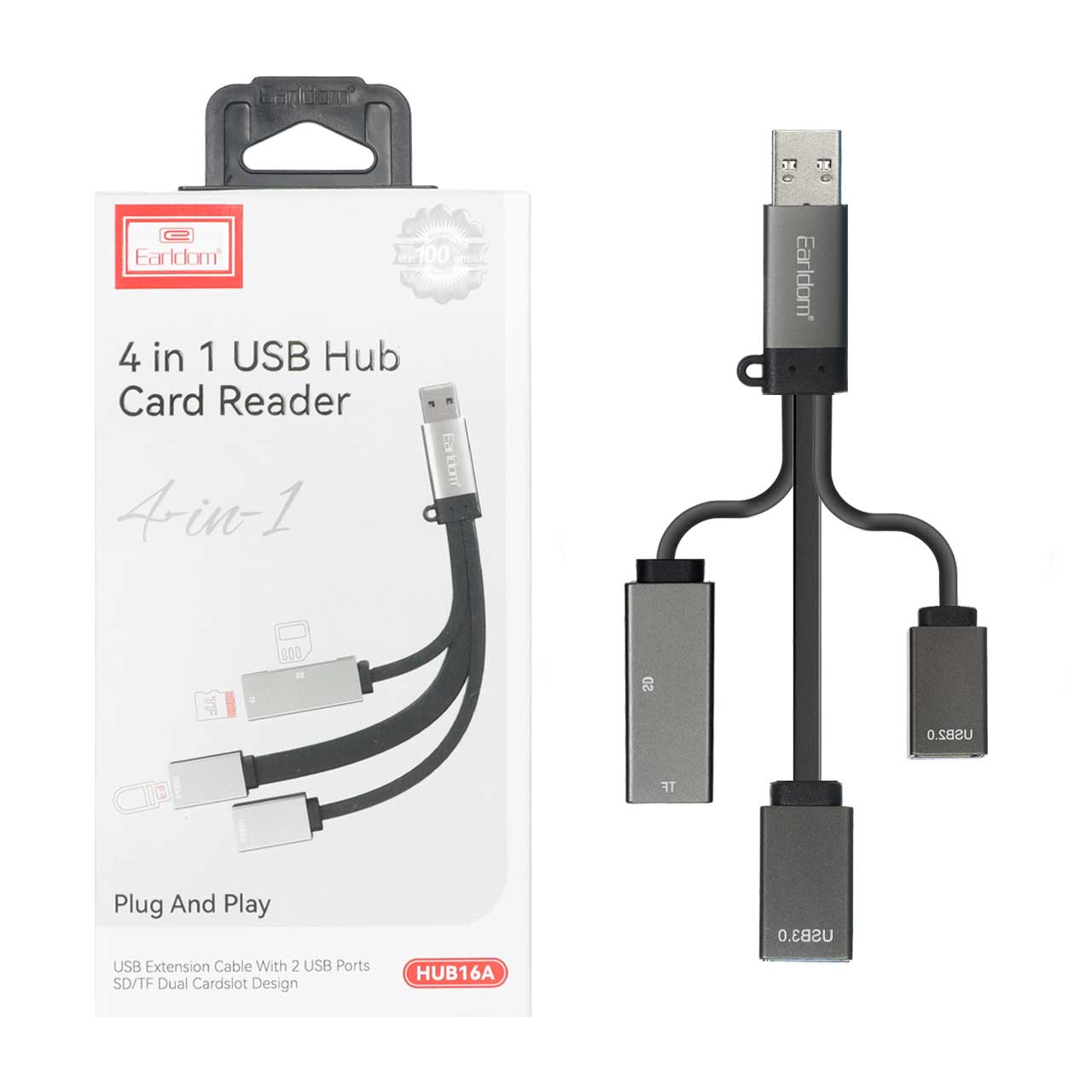 هاب 4 پورت Earldom  مدل HUB16A - مشکی